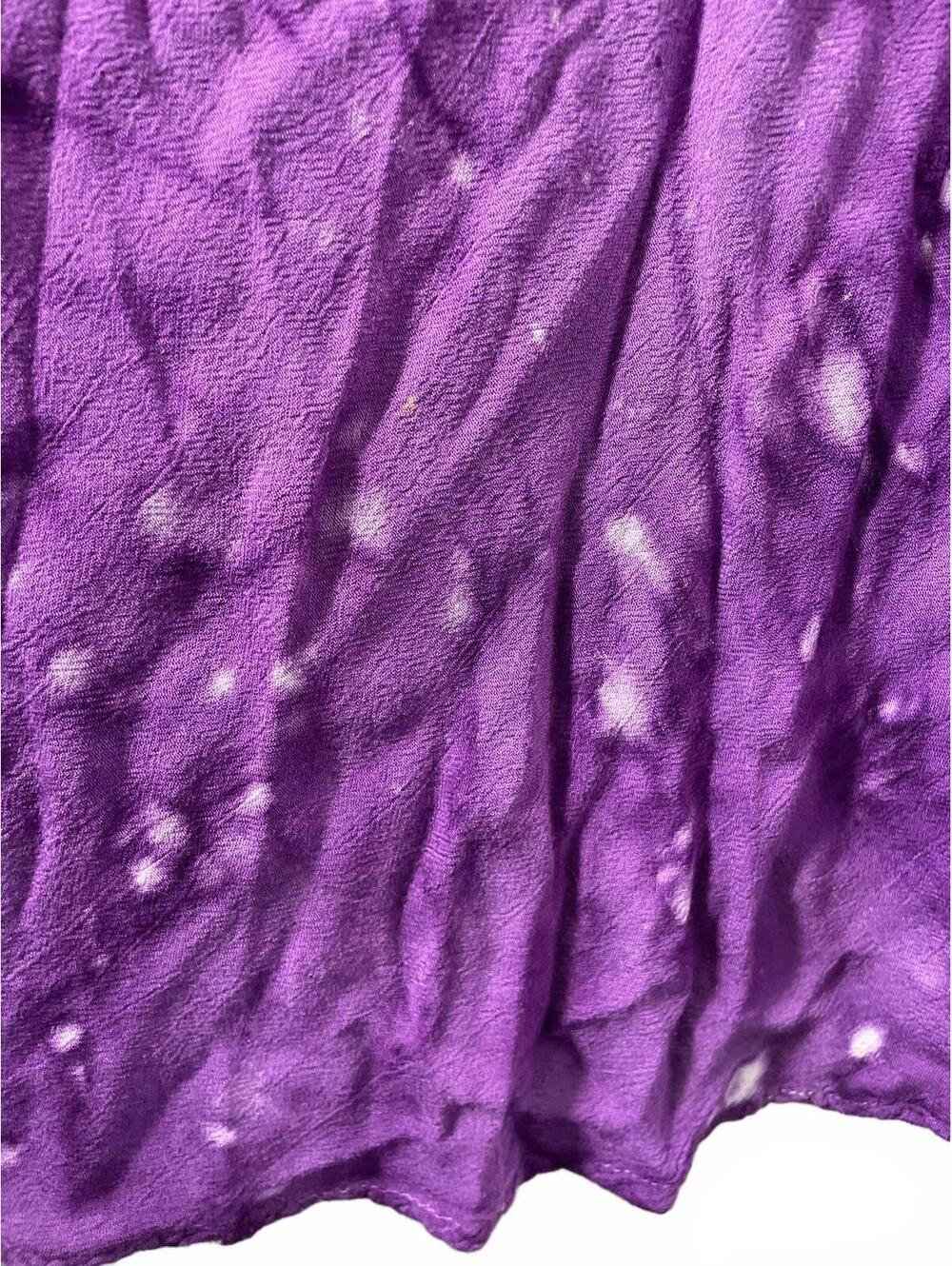 Tie Dye Dress Women's OS Purple Embroidered Bohemian Hippie - Picture 7 of 8